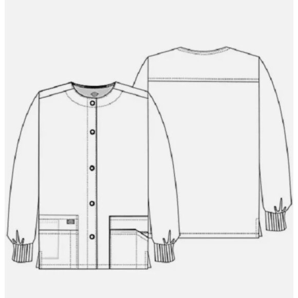 Dickies Snap Front Warm-Up Scrub top Jacket 86306 PTWZ Pewter EDS Missy Fit - Picture 8 of 8